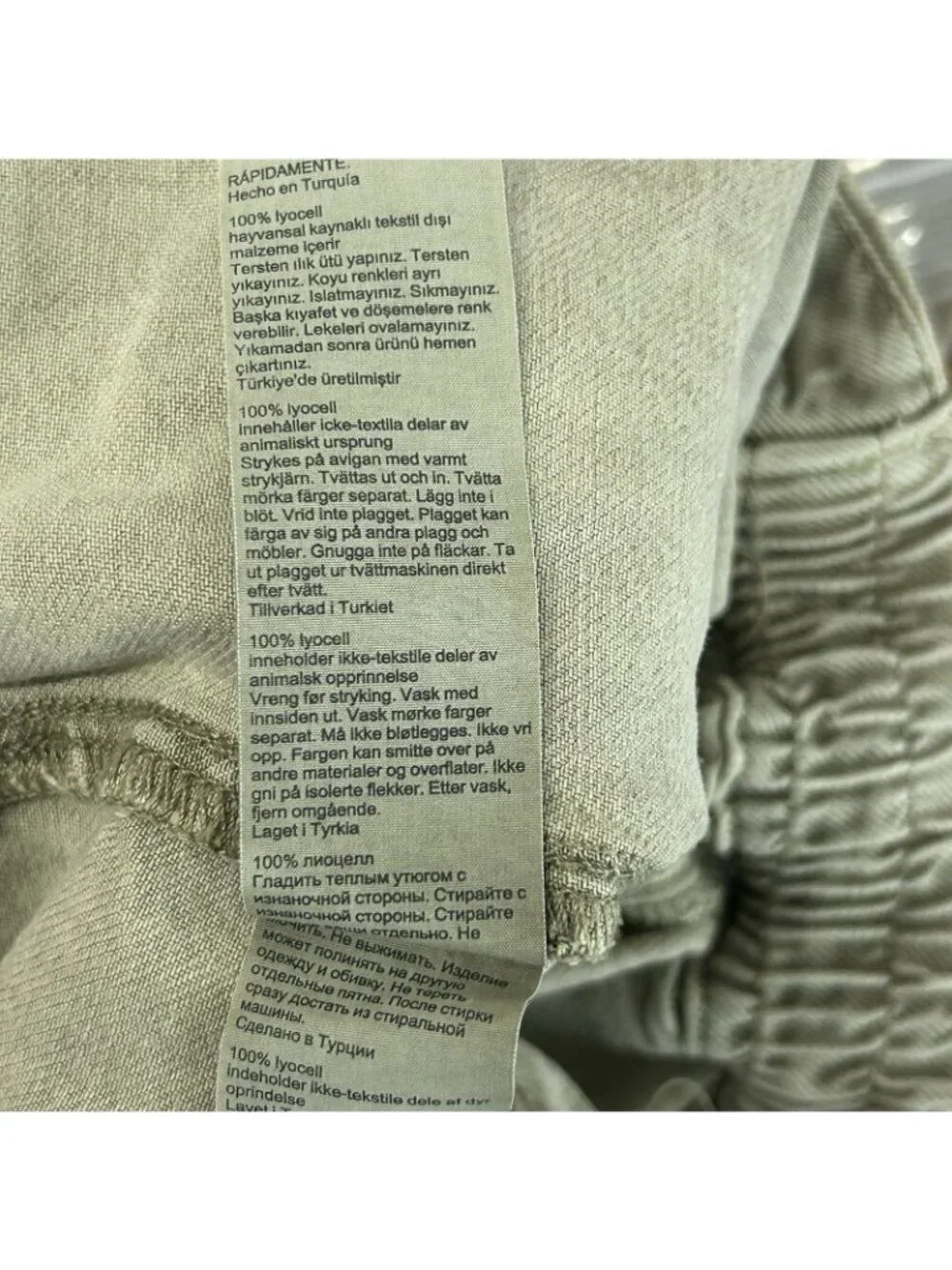 AllSaints "Frieda Denim Trouser" Cargo Jogger Womens 6 Light Olive Green Lyocell - Picture 11 of 16
